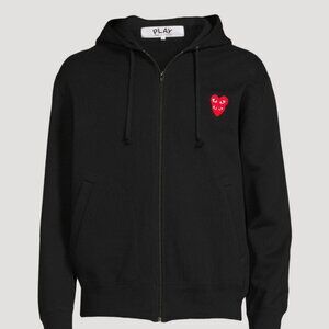 Comme des Garcons PLAY black with Red Heart Logo SMALL ZIP UP